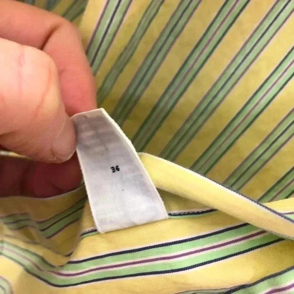 Polo By Ralph Lauren Dress Shirt Yellow Sz Large - Picture 9 of 16